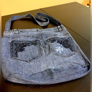 Handmade Denim Messenger Bag